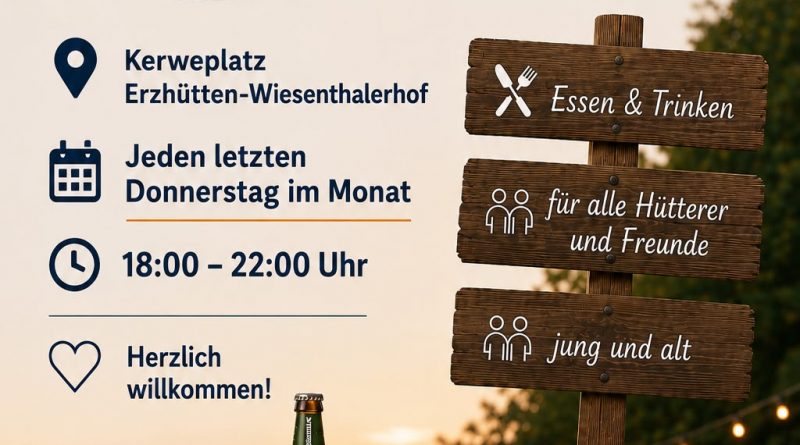 Immer am letzten Donnerstag in den Sommermonaten: Feierowendtreff